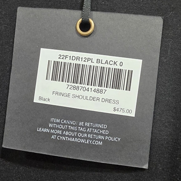 Little black dress with fringe shoulders - Picture 4 of 5